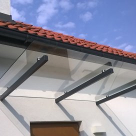 Daszek szklany prostokątny