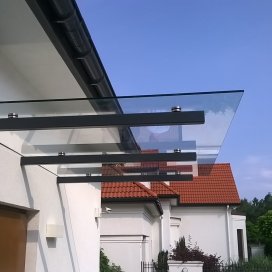 Daszek szklany prostokątny